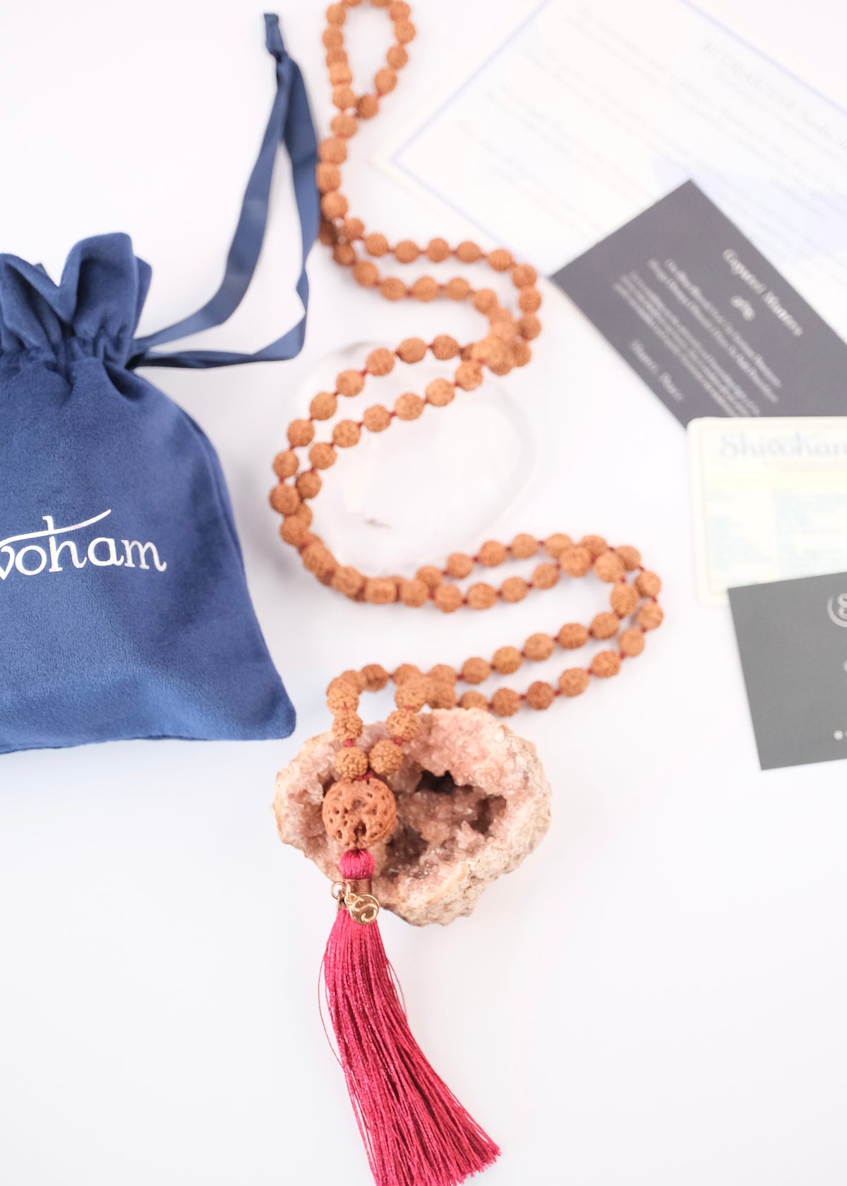 ADI Original Trinity Mala | Large Rudraksha with Nepal 3 Mukhi Guru bead. Meditation Mala