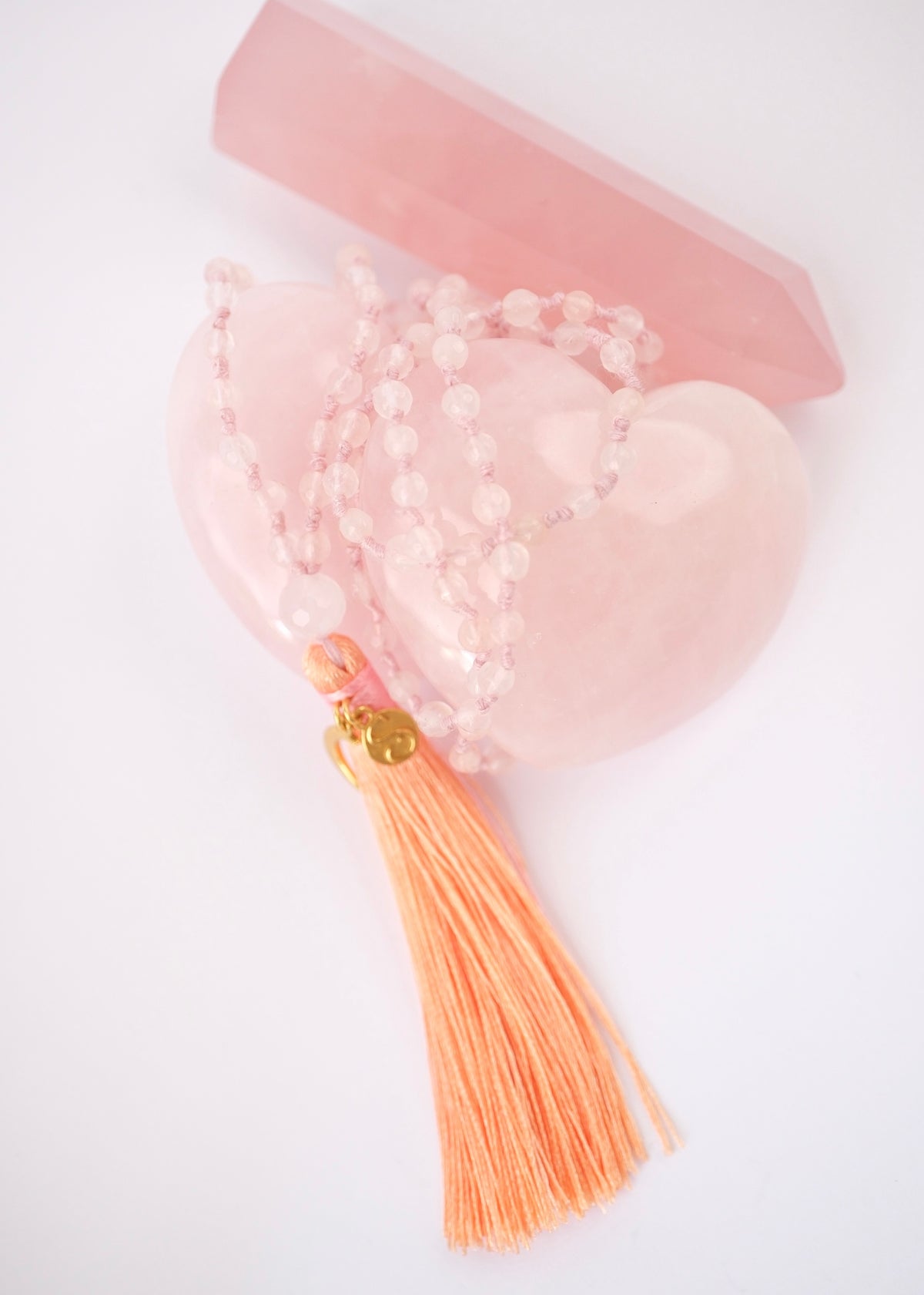 LOVING VIBRATIONS Mala | Finest Madagascan Pure Rose Quartz
