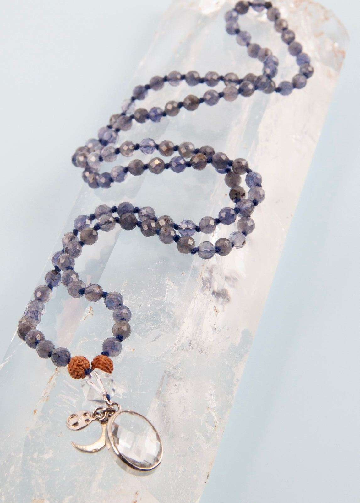 SHAMAN&#39;S Mala | Iolite, Himalayan Quartz, Herkimer, Rudraksha