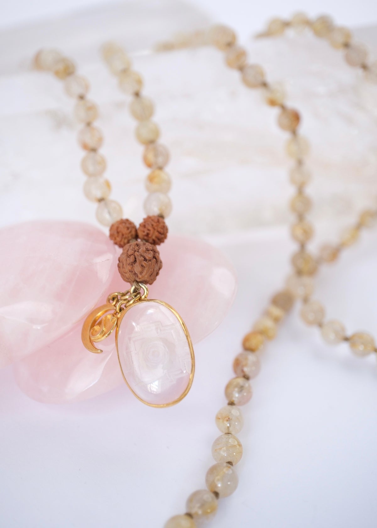 Blessing for the Healer | Gold in Quartz, Sri Yantra Pendant