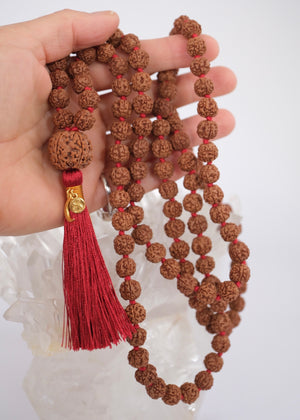 TEMPLE Collection: MAHADEV | NEPAL 5 Mukhi Guru bead, large 10mm premium Rudraksha Mala