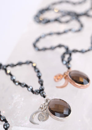 BHISHMA Knowledge Mala | Hematite & Smoky Quartz