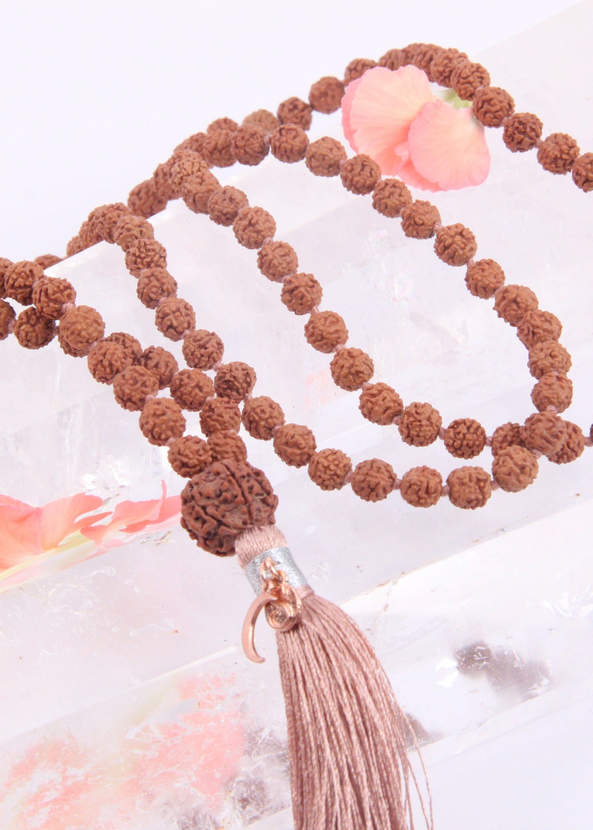 SATTVA Pure &amp; Positive Meditation Mala | Nepal 5 Mukhi Rudraksha Guru Bead