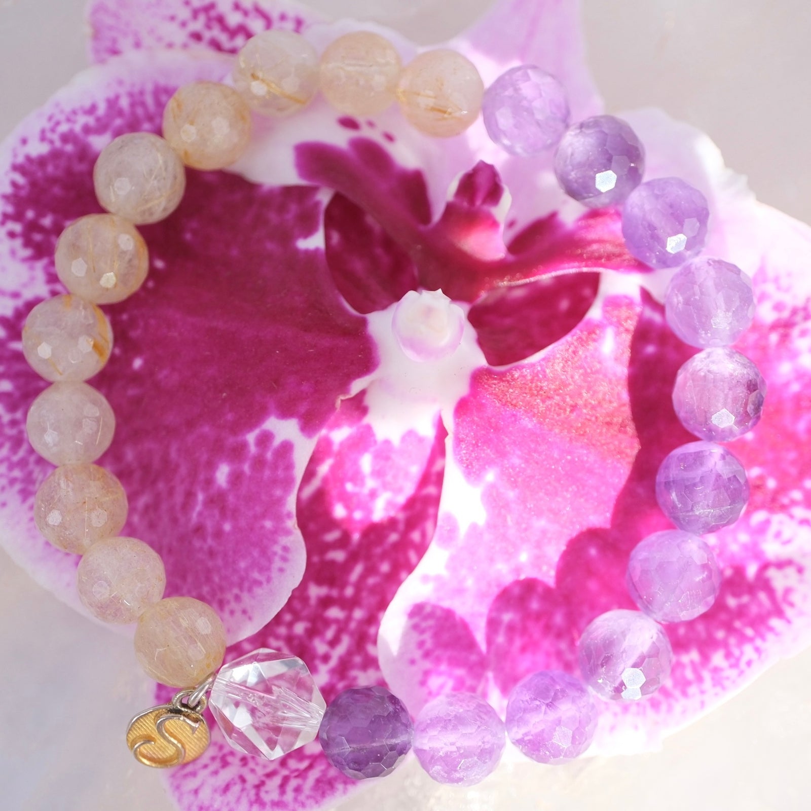 LIGHT SEER Alchemy Bracelet  | Gold in Quartz, Amethyst, Herkimer Bracelet