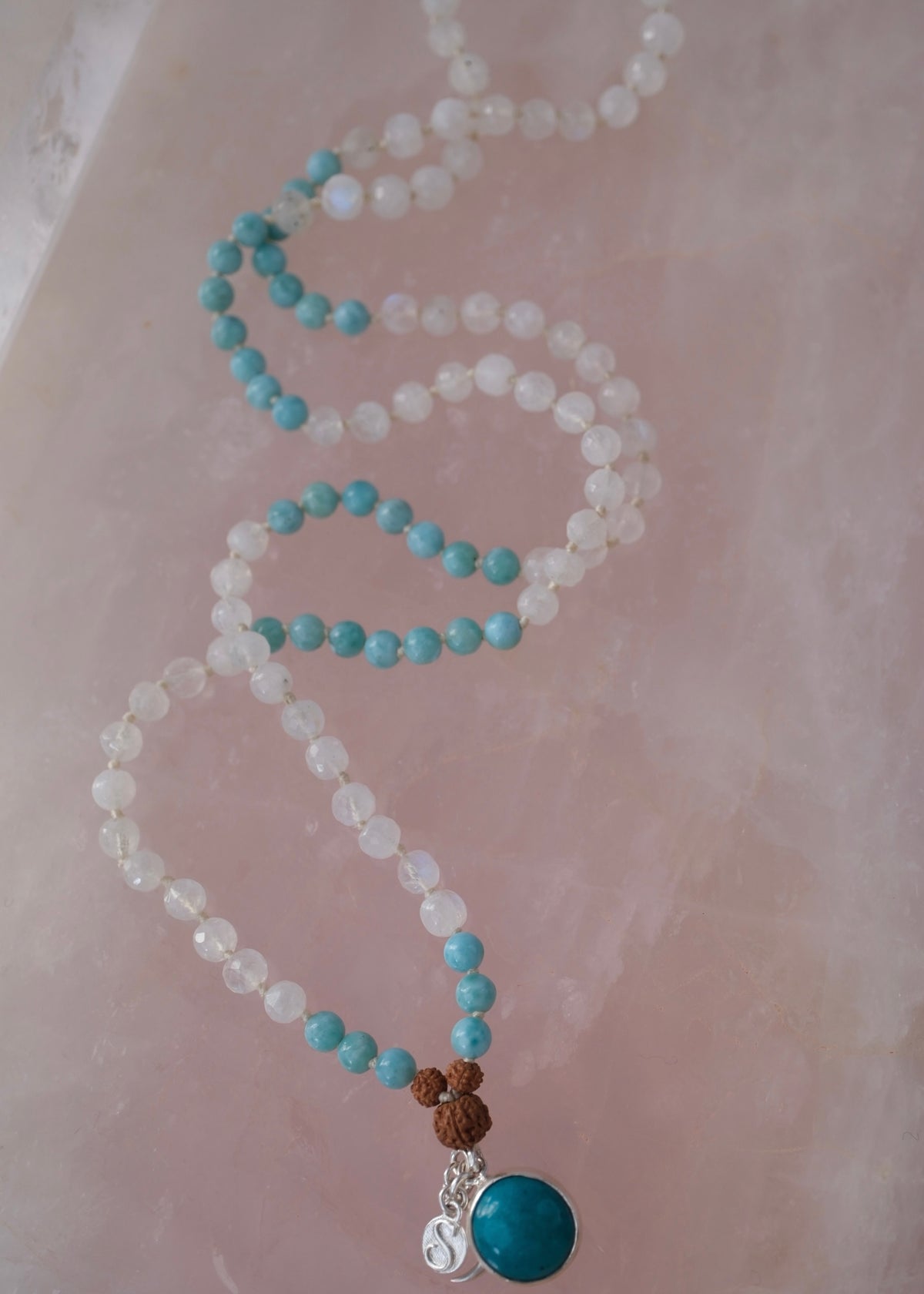 ATLANTIAN MALA | Larimar, Turquoise, Moonstone