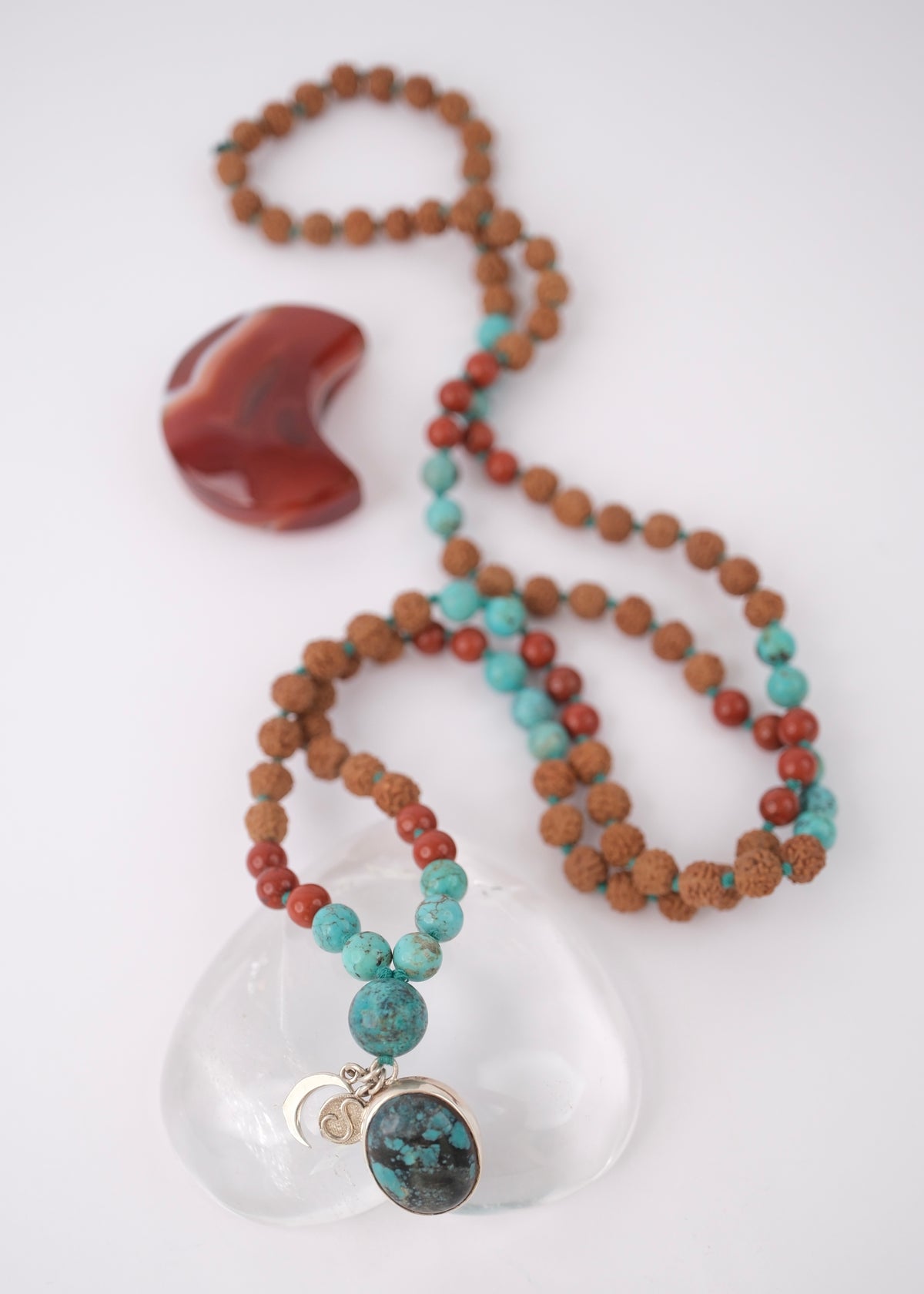 The TRIBAL Mala | Elders and Keepers of the Faith | Persian Turquoise, Red Jasper, Rudraksha
