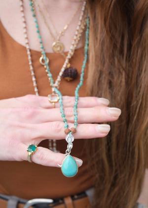 BUDH PRIYA 'The Mala of Mercury's Grace' Vedic Collection | Emerald, Persian Turquoise & Rudraksha
