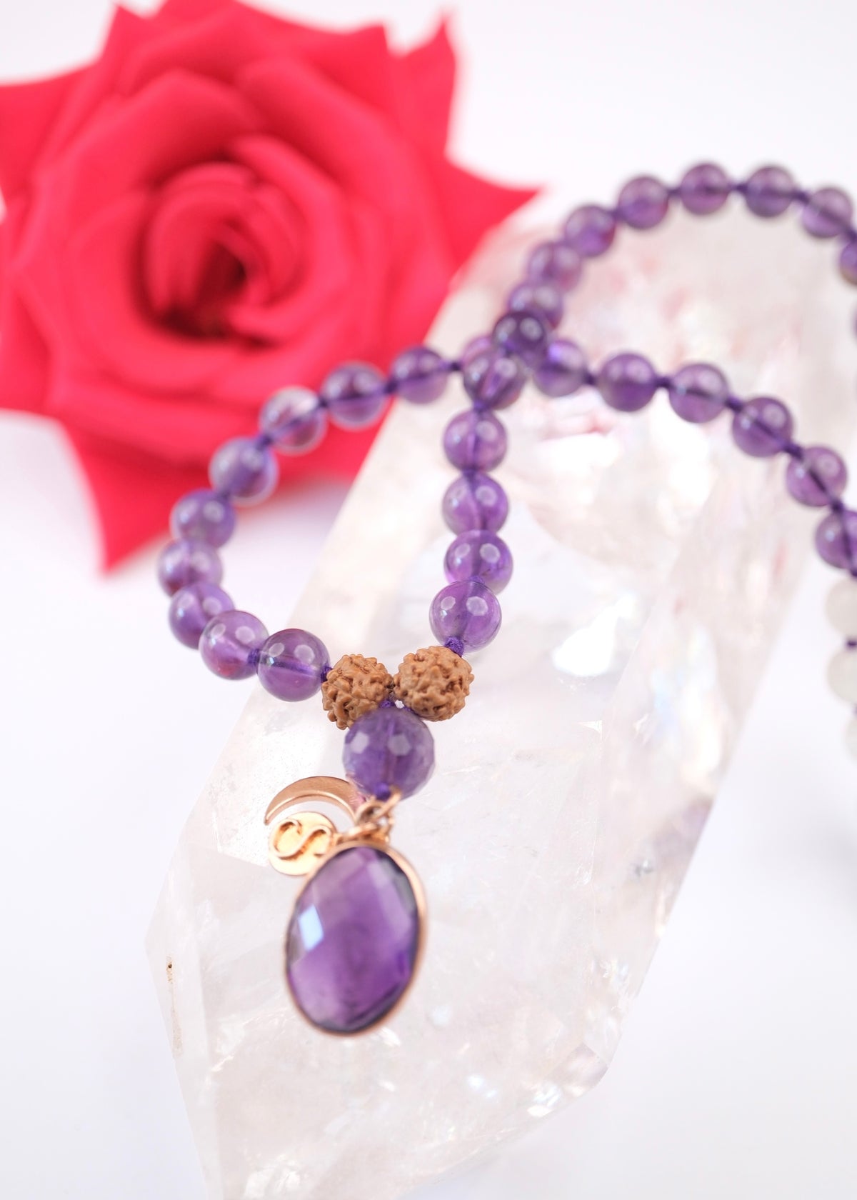 HERO’s Journey | Amethyst, Moonstone, Quartz Mala