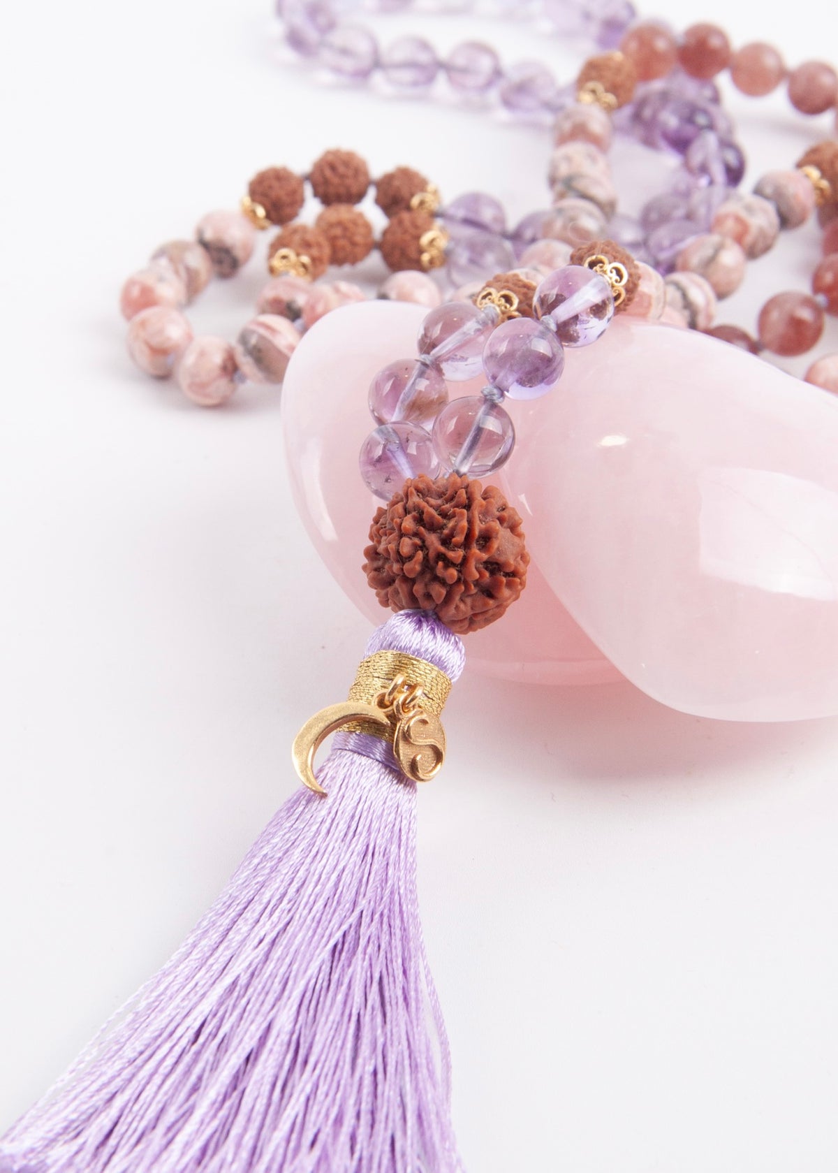 ANAND LAKSHMI Abundance, Divine Feminine Mala | Lakshmi Guru bead &amp; other profound rare crystals