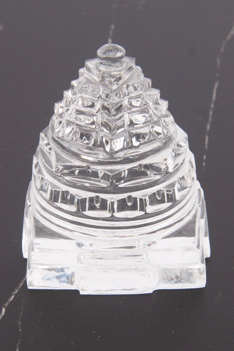 SRI YANTRA | Magnificent Himalayan Clear Quartz. Hand Carved