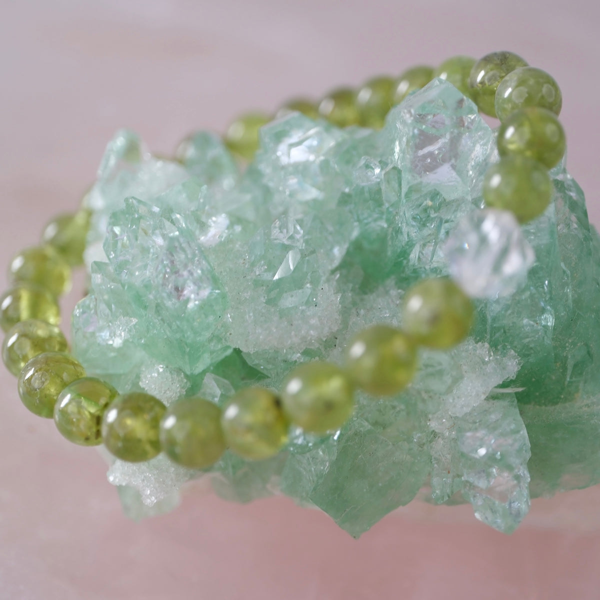 NECTRAR Peridot and Herkimer Bracelet
