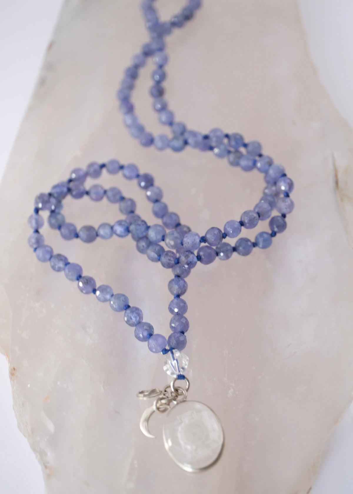 KASHI Awakened Mala | Tanzanite &amp; Himalayan Quartz | Shiva Consciousness