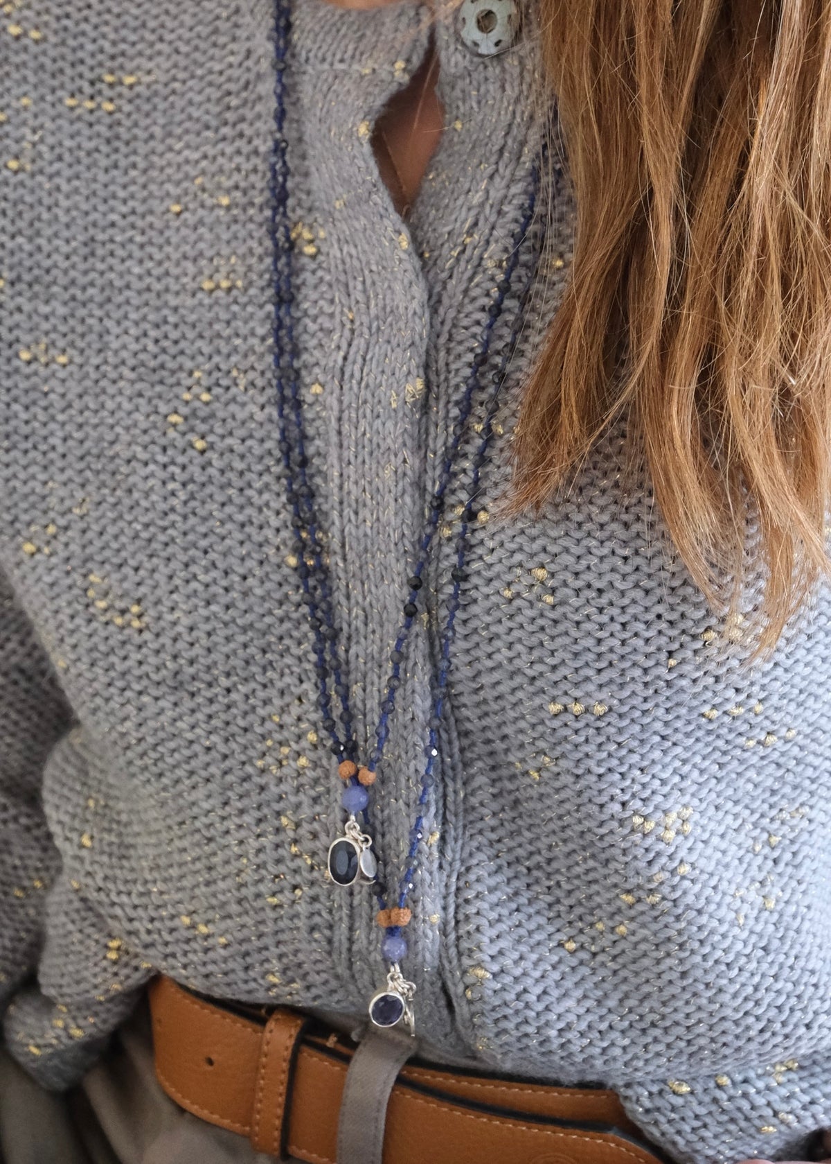 NARAYANI 'The Mala of Love Beyond Time and Space' | Iolite, Tanzanite, Rudraksha
