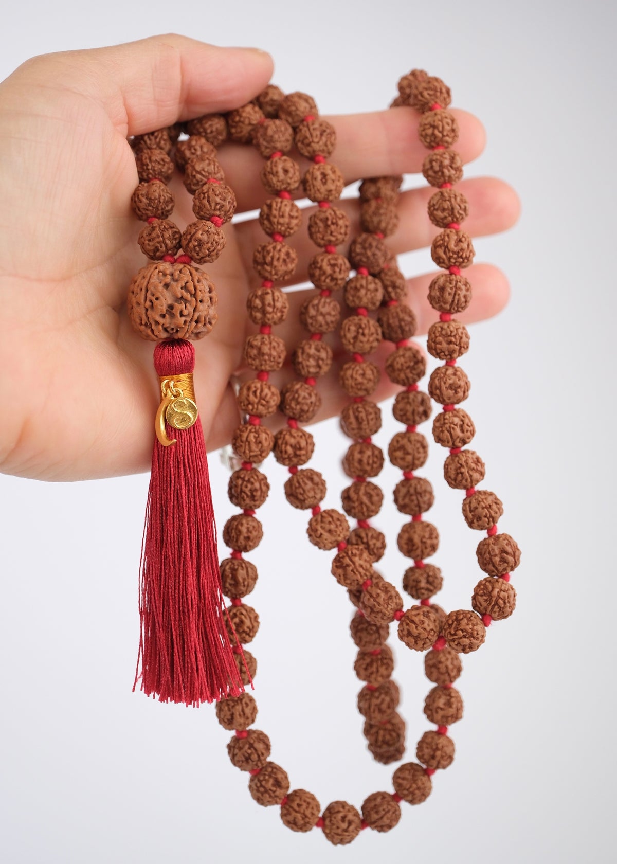 TEMPLE Collection: MAHADEV | NEPAL 5 Mukhi Guru bead, large 10mm premium Rudraksha Mala