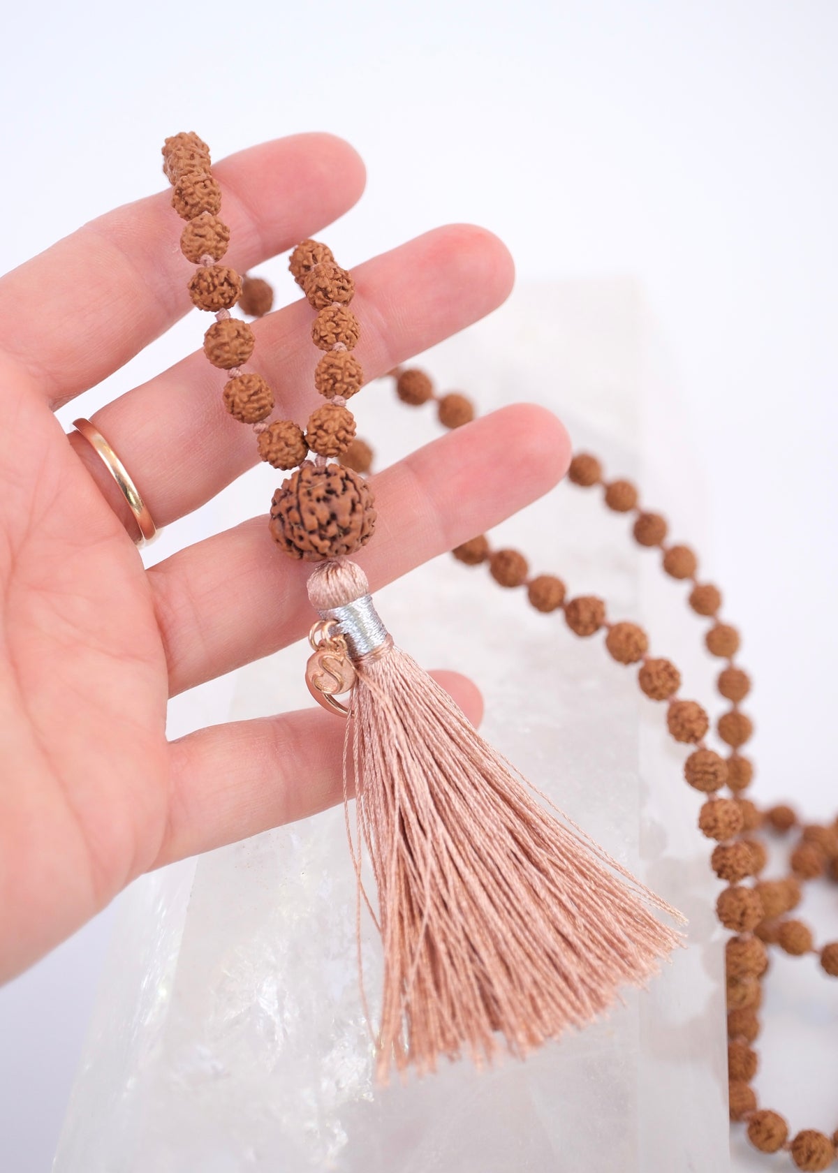 SATTVA Pure &amp; Positive Meditation Mala | Nepal 5 Mukhi Rudraksha Guru Bead