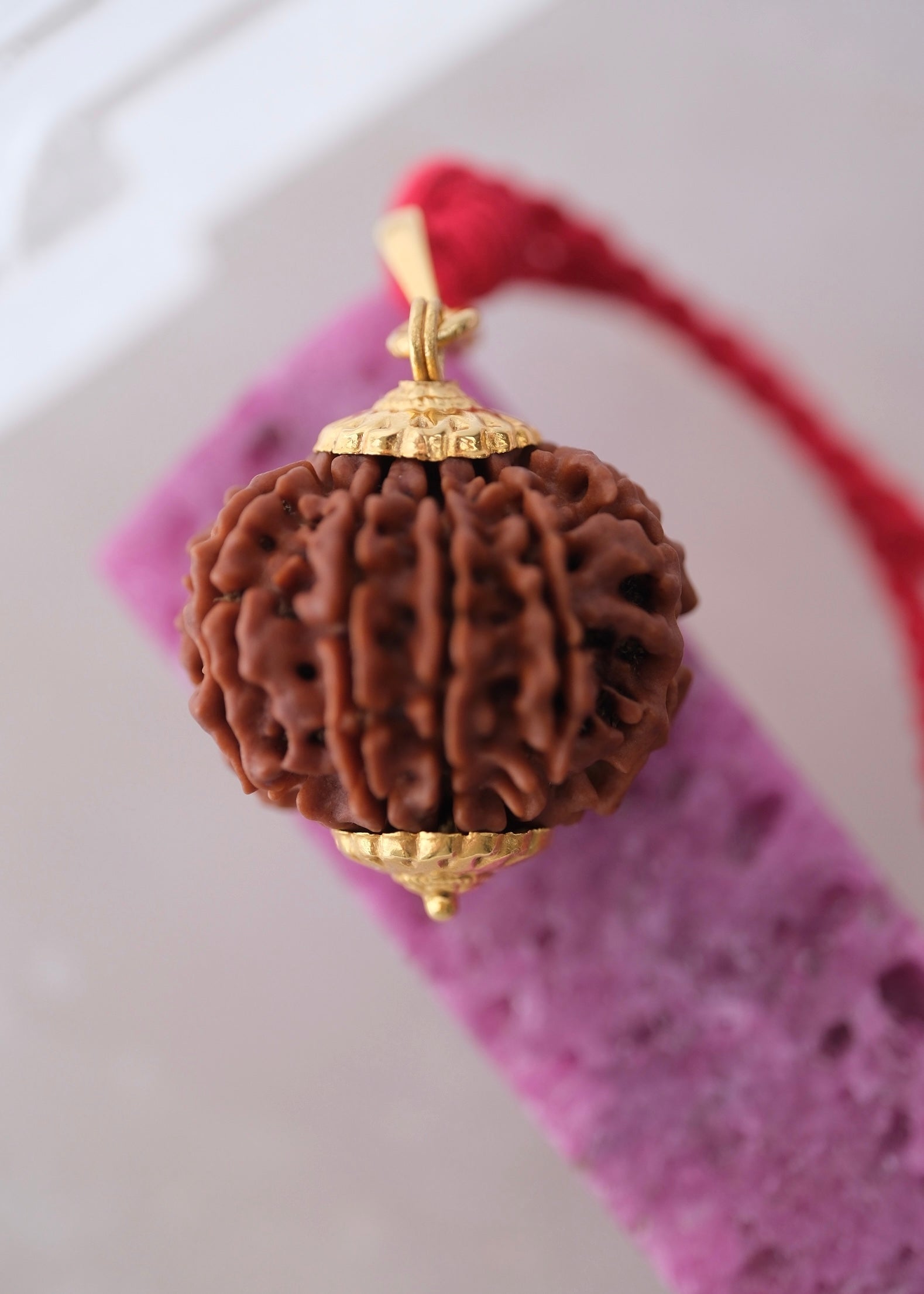 10 Mukhi 18k Gold Collectors Nepal Rudraksha Pendant | VISHNU Abundance & Victory