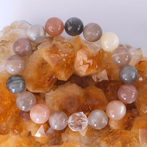 CHANDRA KALA Bracelet 'The Light of the Moon' | 12mm Moonstone with Herkimer