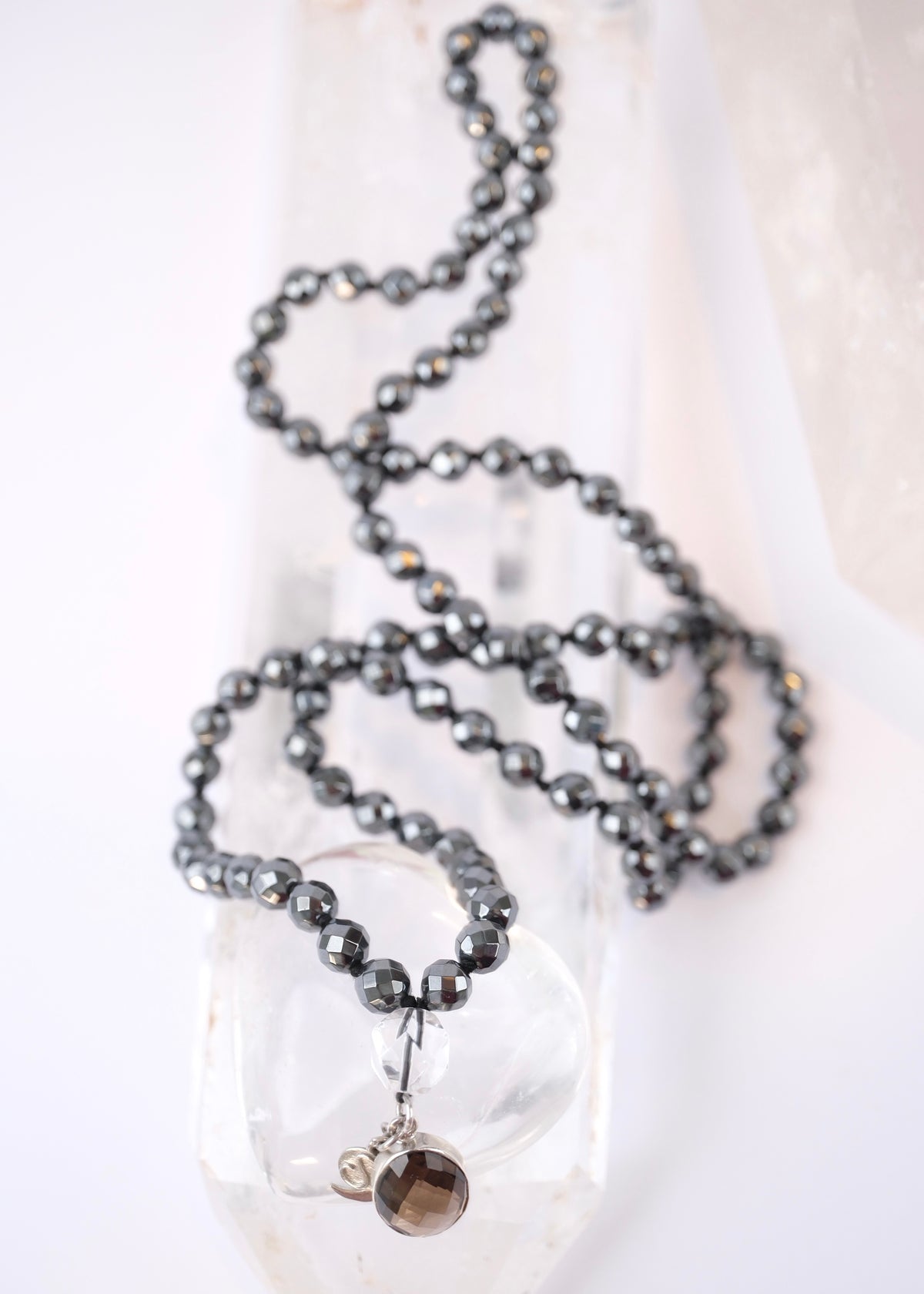 BHISHMA JI Great Knowledge Mala | Hematite & Smoky Quartz