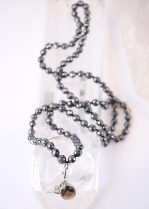 BHISHMA JI Great Knowledge Mala | Hematite & Smoky Quartz