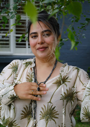 BHISHMA Knowledge Mala | Hematite & Smoky Quartz