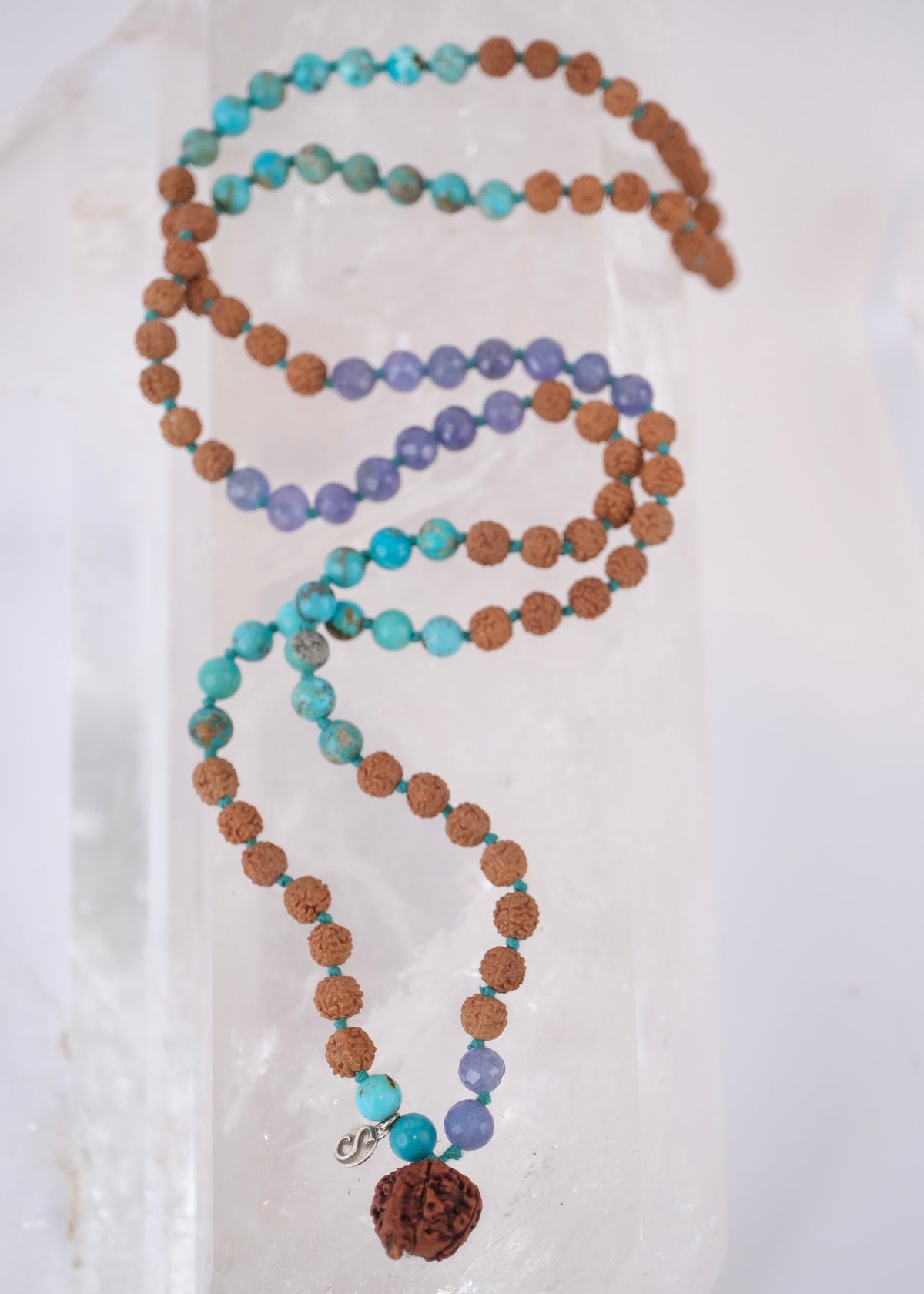 KEDAR Mala | Nepal Ganesh Rudraksha, Tanzanite, Turquoise