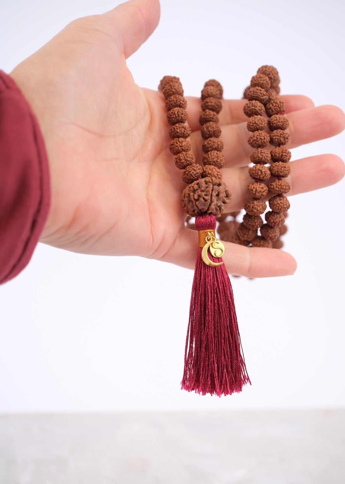 TEMPLE Collection GANAPATI Riddhi Siddhi Mala | Nepal 8 Mukhi Guru bead with 108 Premium Indonesian 8 Mukhi Rudraksha
