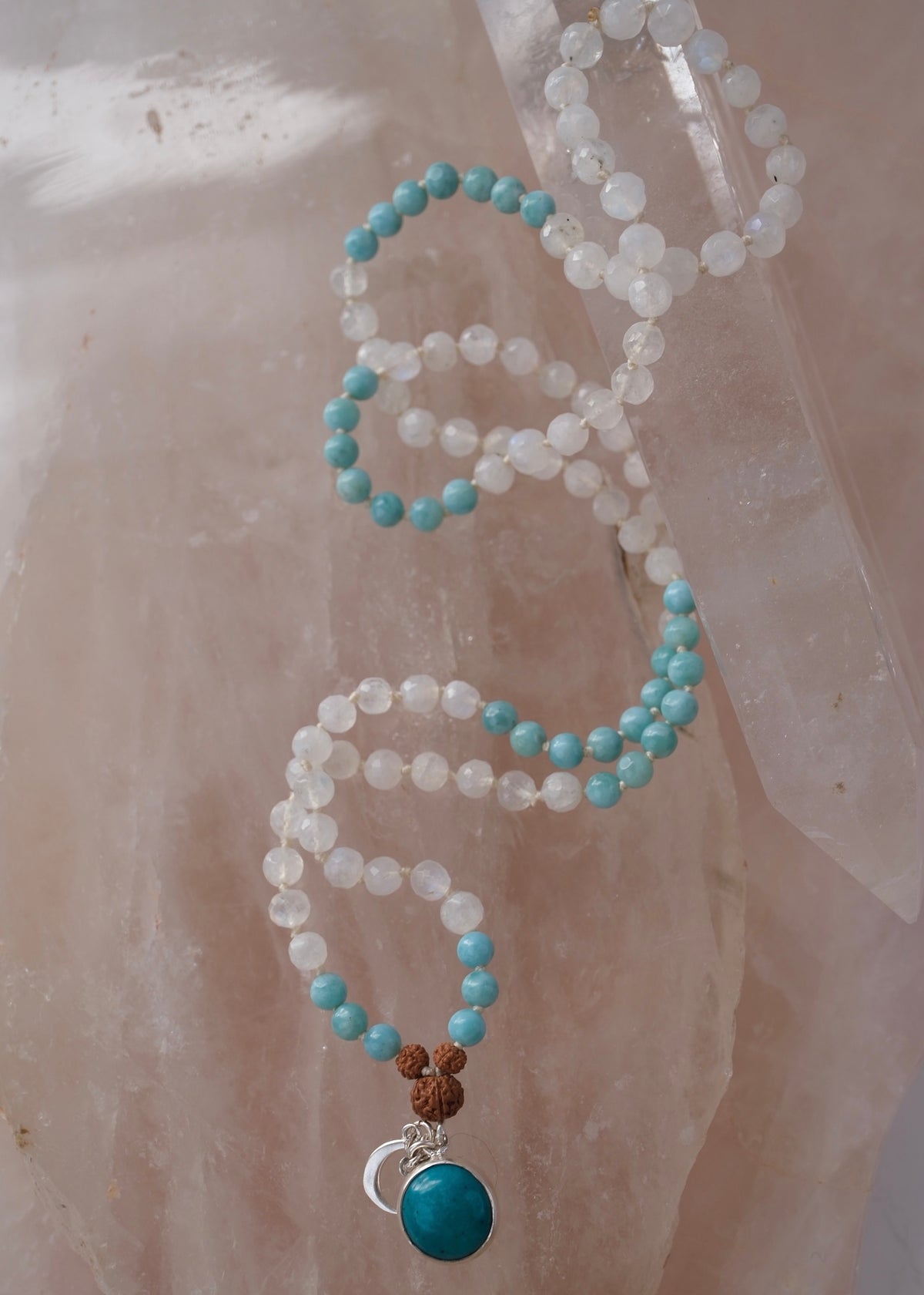 ATLANTIAN MALA | Larimar, Turquoise, Moonstone