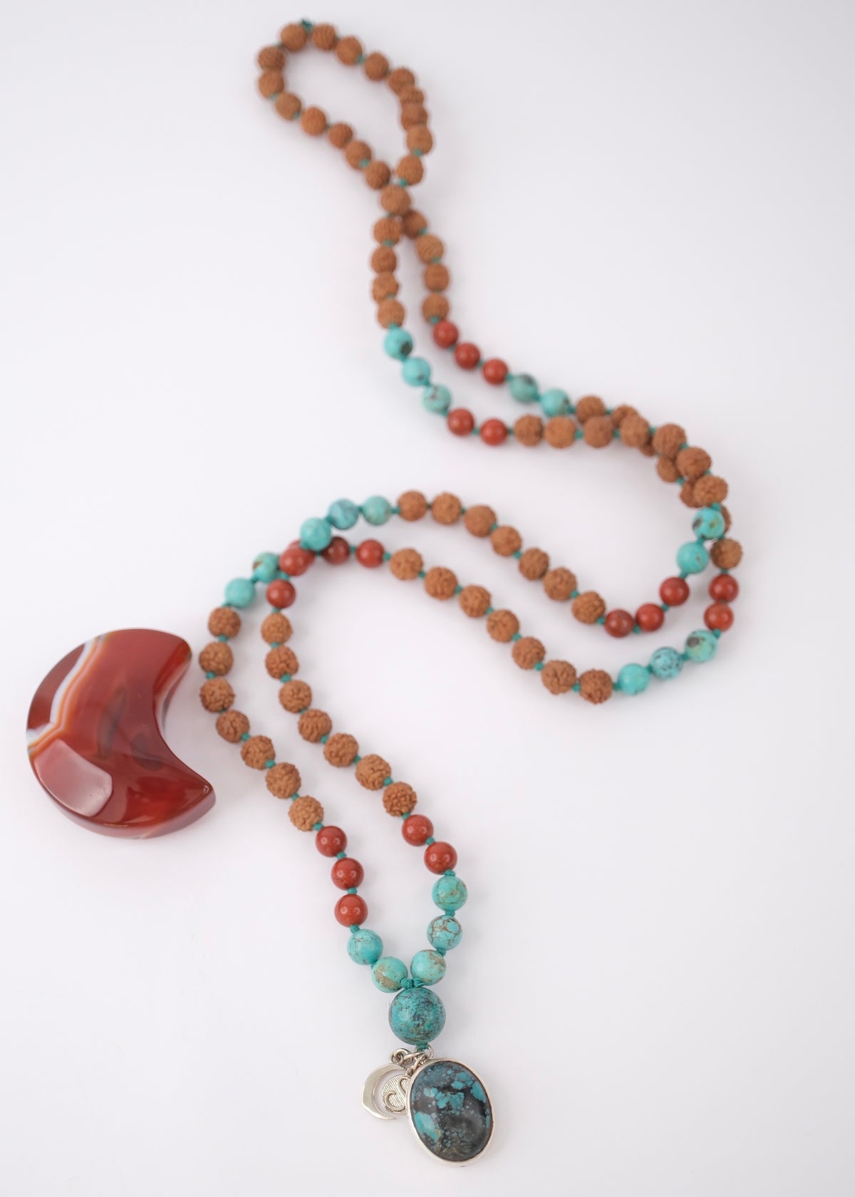 The TRIBAL Mala | Elders and Keepers of the Faith | Persian Turquoise, Red Jasper, Rudraksha