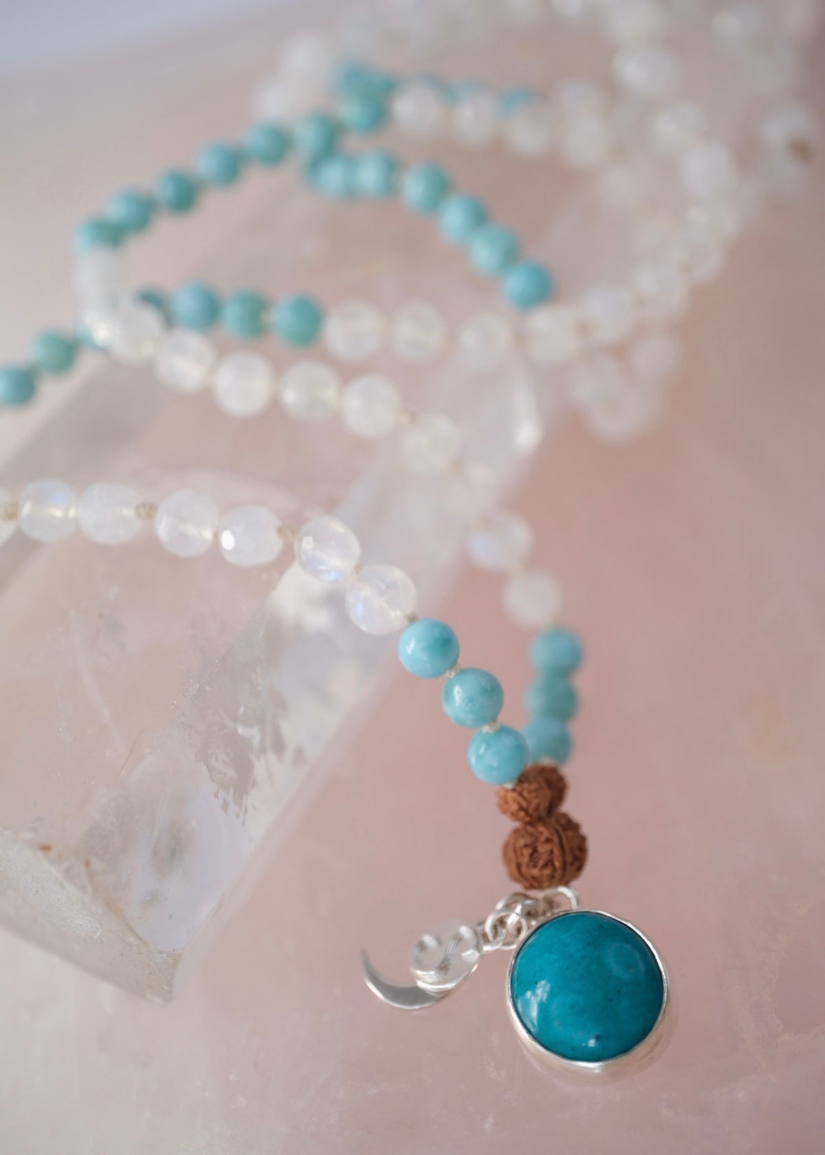 ATLANTIAN MALA | Larimar, Turquoise, Moonstone