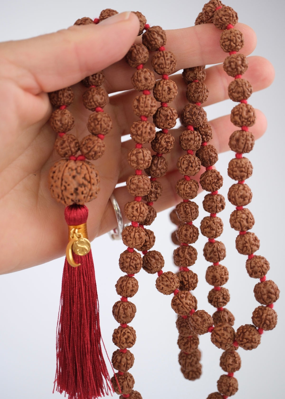TEMPLE Collection: MAHADEV | NEPAL 5 Mukhi Guru bead, large 10mm premium Rudraksha Mala
