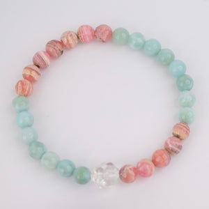 ANAND LOKA Plane of Bliss | Larimar, Rhodochrosite Bracelet