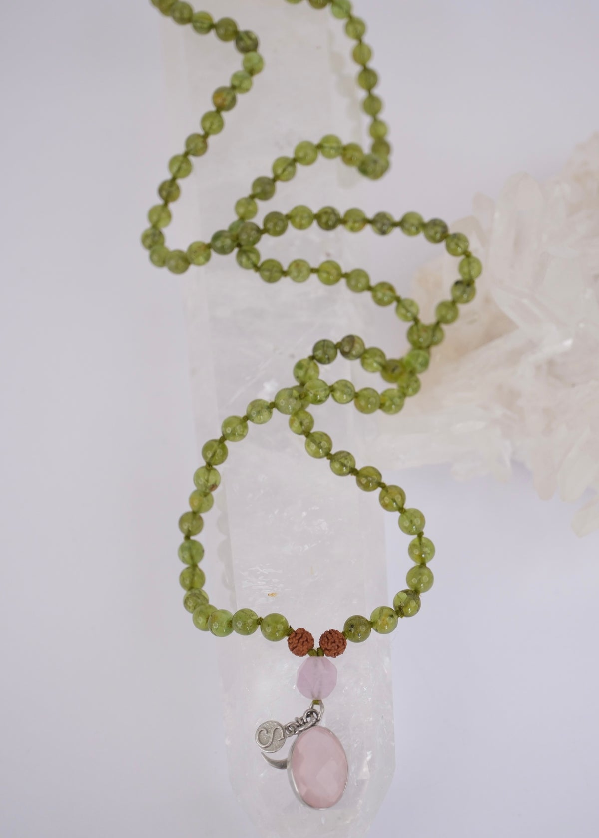 BHUVANESHWARI Goddess of the World Mala | Peridot, Lavender Amethyst, Rose Quartz