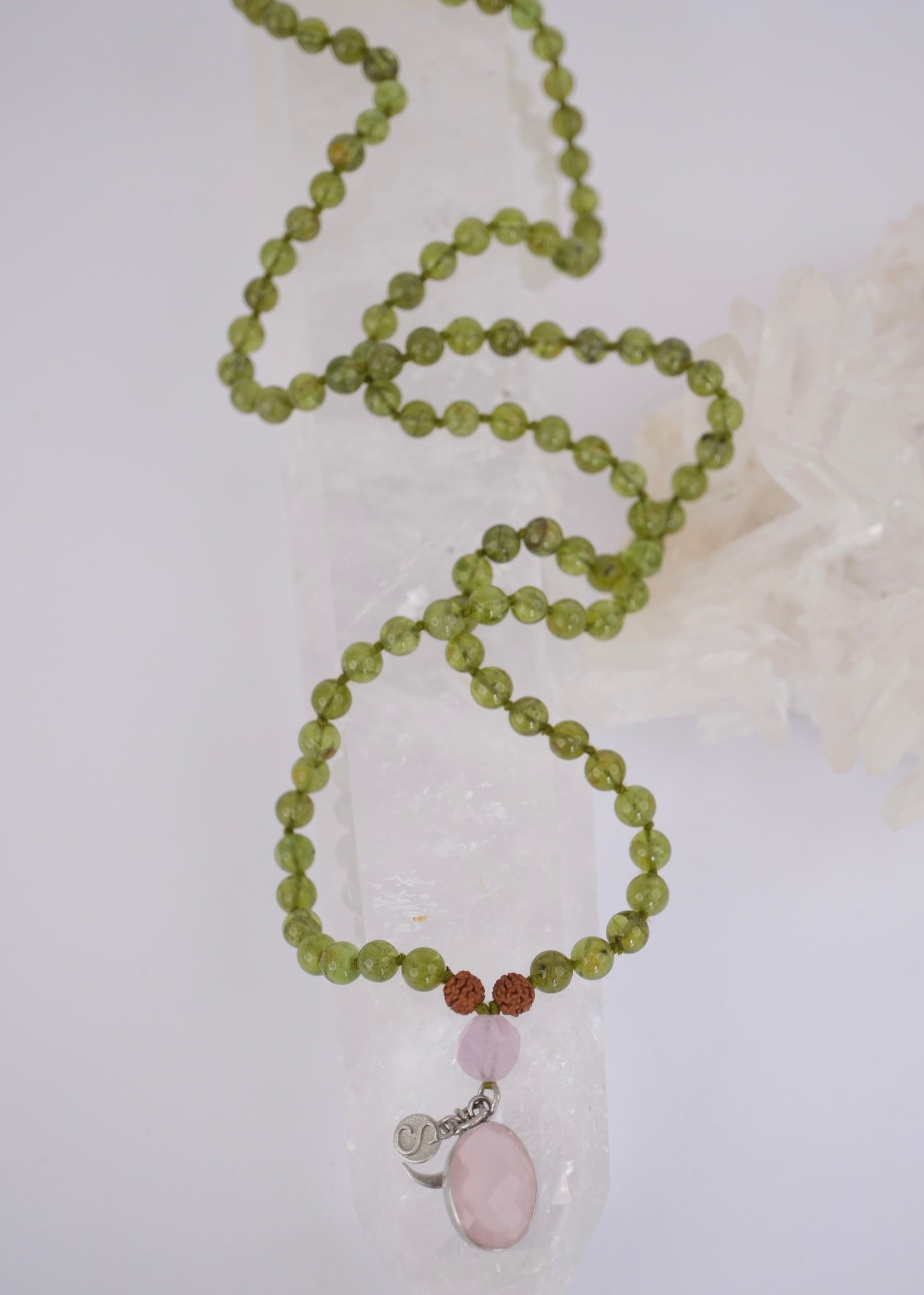 BHUVANESHWARI Goddess of the World Mala | Peridot, Lavender Amethyst, Rose Quartz