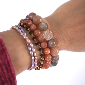 CHANDRA KALA Bracelet 'The Light of the Moon' | 12mm Moonstone with Herkimer