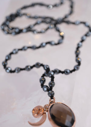 BHISHMA Knowledge Mala | Hematite & Smoky Quartz
