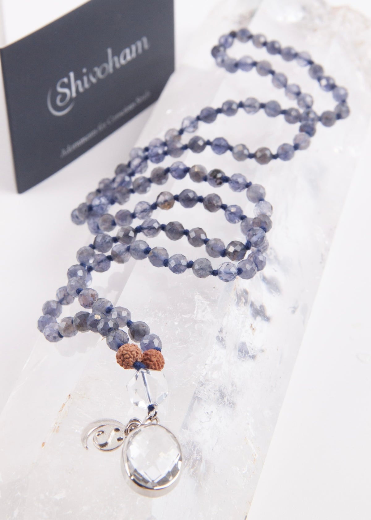 SHAMAN&#39;S Mala | Iolite, Himalayan Quartz, Herkimer, Rudraksha