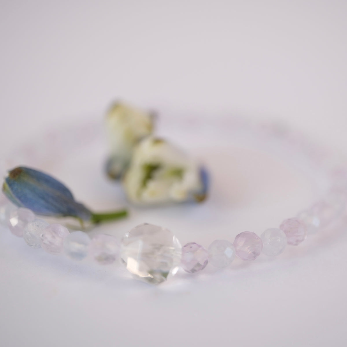 SARASWATI Flowing Grace | Lavender Amethyst, Aquamarine & Herkimer Diamond Bracelet
