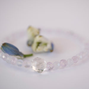 SARASWATI Flowing Grace | Lavender Amethyst, Aquamarine & Herkimer Diamond Bracelet