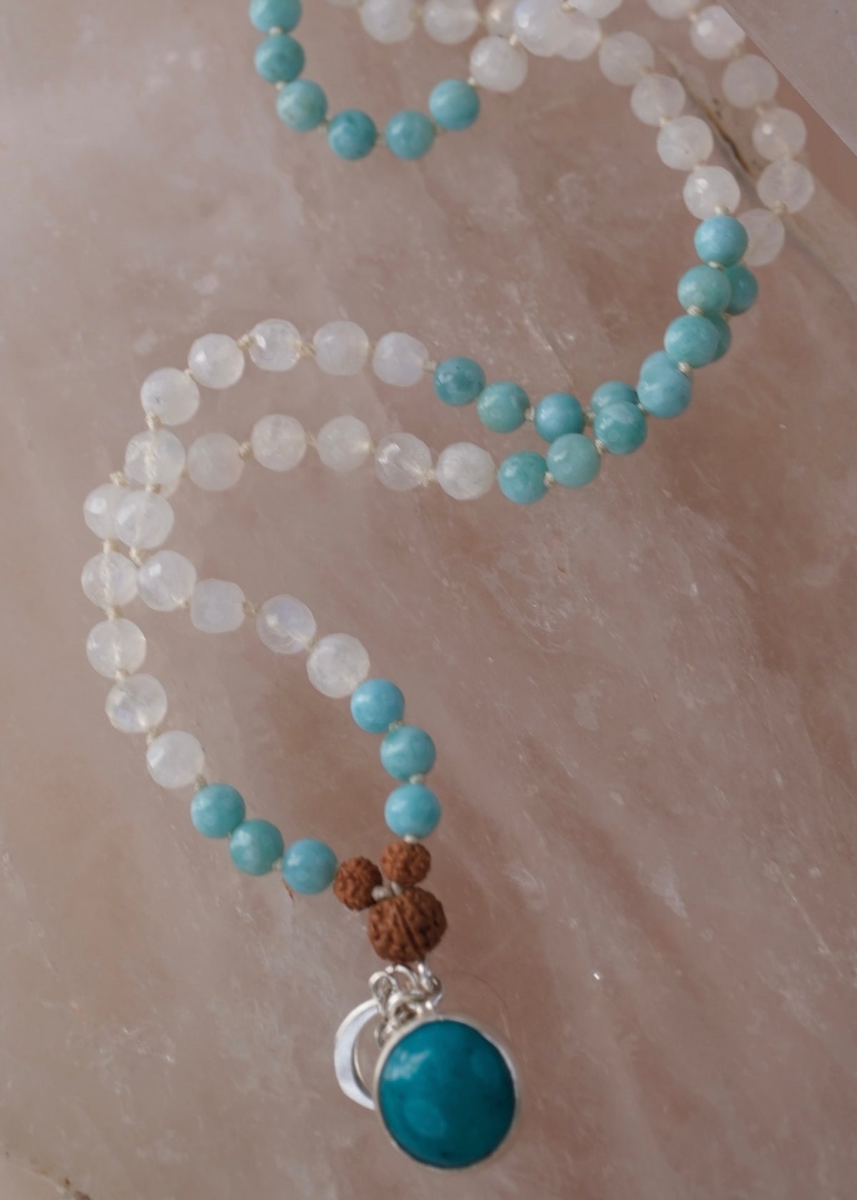 ATLANTIAN MALA | Larimar, Turquoise, Moonstone