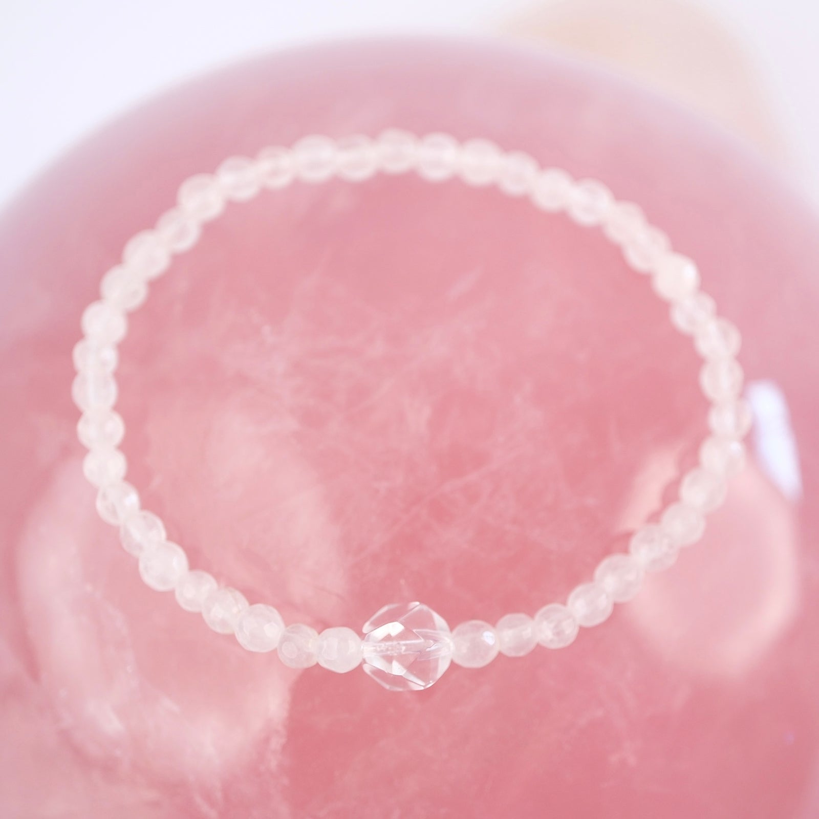 LOVE for the Self within bracelet | faceted 4mm Rose Quartz