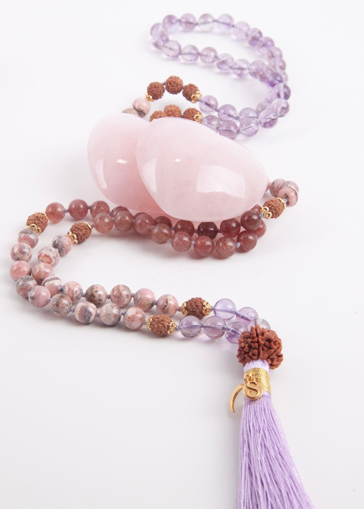 ANAND LAKSHMI Abundance, Divine Feminine Mala | Lakshmi Guru bead &amp; other profound rare crystals