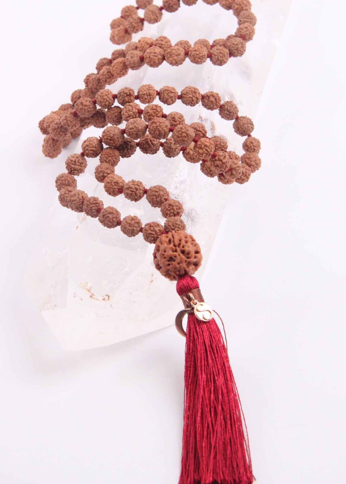 ADI Original Trinity Mala | Large Rudraksha with 3 Mukhi Guru bead. Meditation Mala