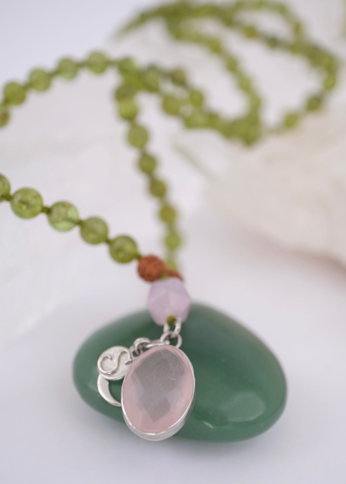 BHUVANESHWARI Goddess of the World Mala | Peridot, Lavender Amethyst, Rose Quartz