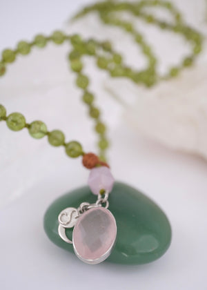 BHUVANESHWARI Goddess of the World Mala | Peridot, Lavender Amethyst, Rose Quartz