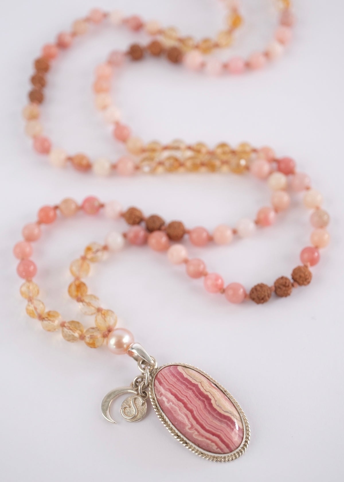 ATMA PREMA ‘The Sacred Self Love’ Mala | Rhodochrosite, Citrine, Pink Opal