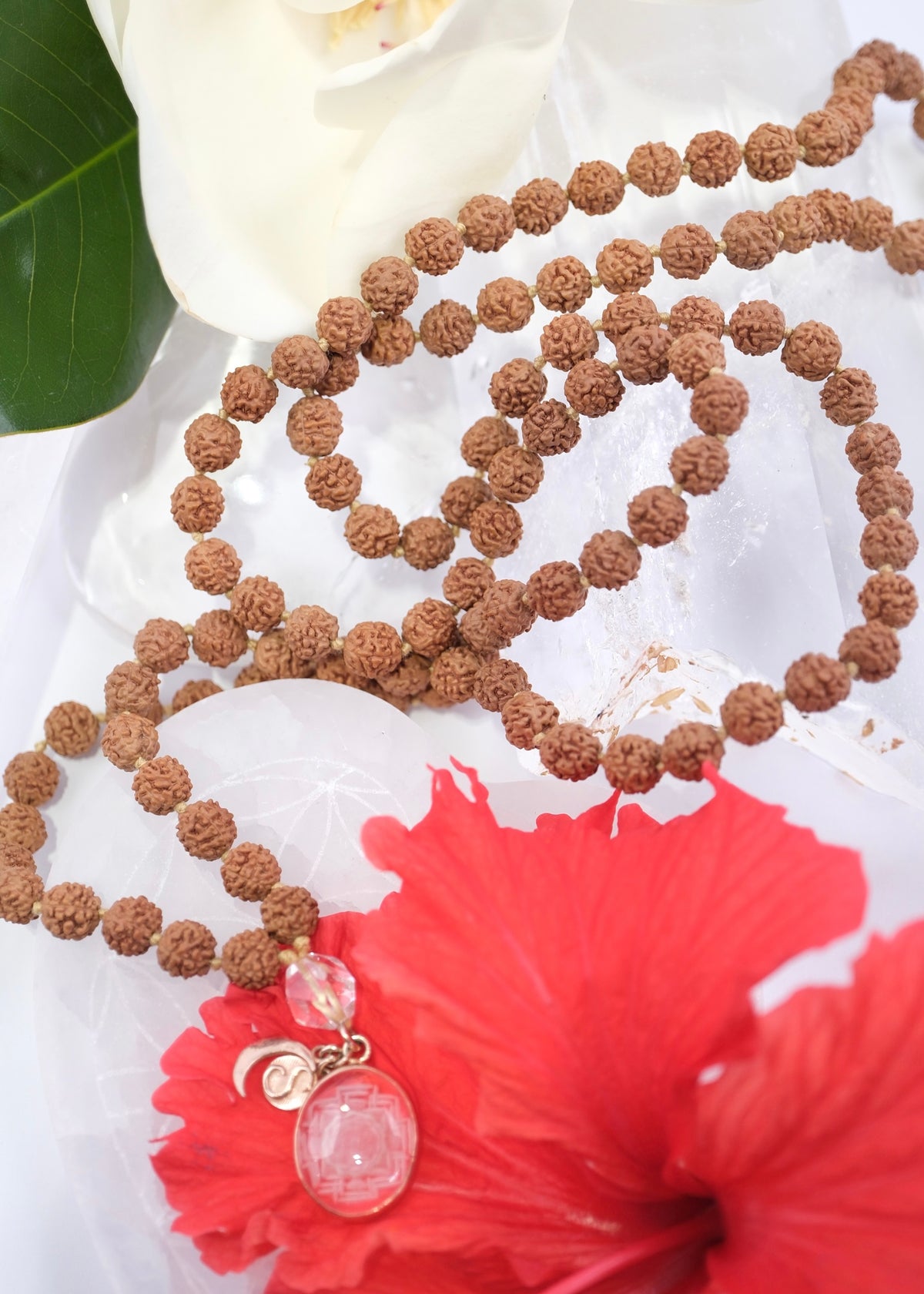 SRI YANTRA MEDITATION| Rudraksha with hand-carved Sri Yantra &amp; Herkimer