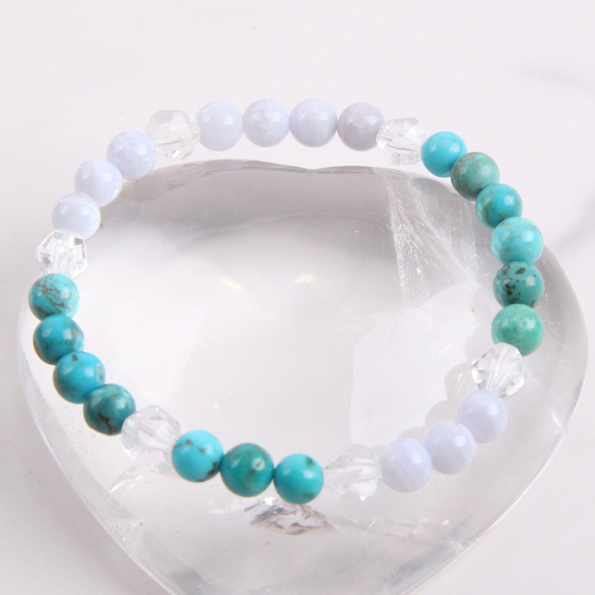 KOSHA Vital Energy Bracelet | Turquoise, Blue Lace Agate &amp; Herkimer Diamonds