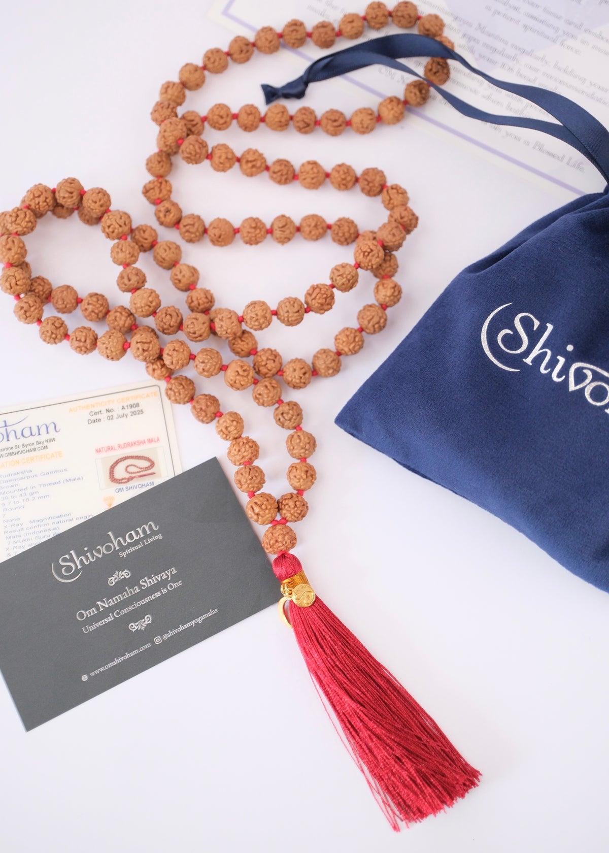 SHIVA Japa Mala | Large 9.7mm beads | Traditional Authentic Rudraksha