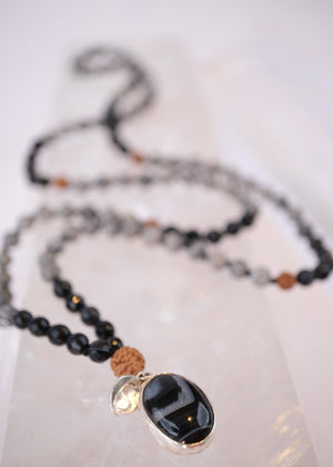 ADI YOGI Mala | Purpose & Protection | Map Stone, Onyx, Rudraksha