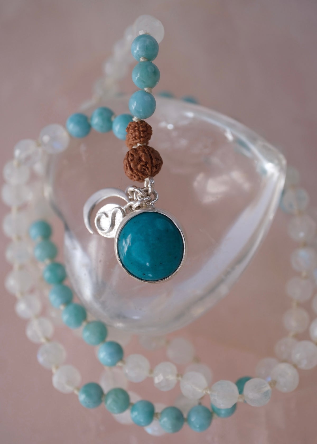ATLANTIAN MALA | Larimar, Turquoise, Moonstone